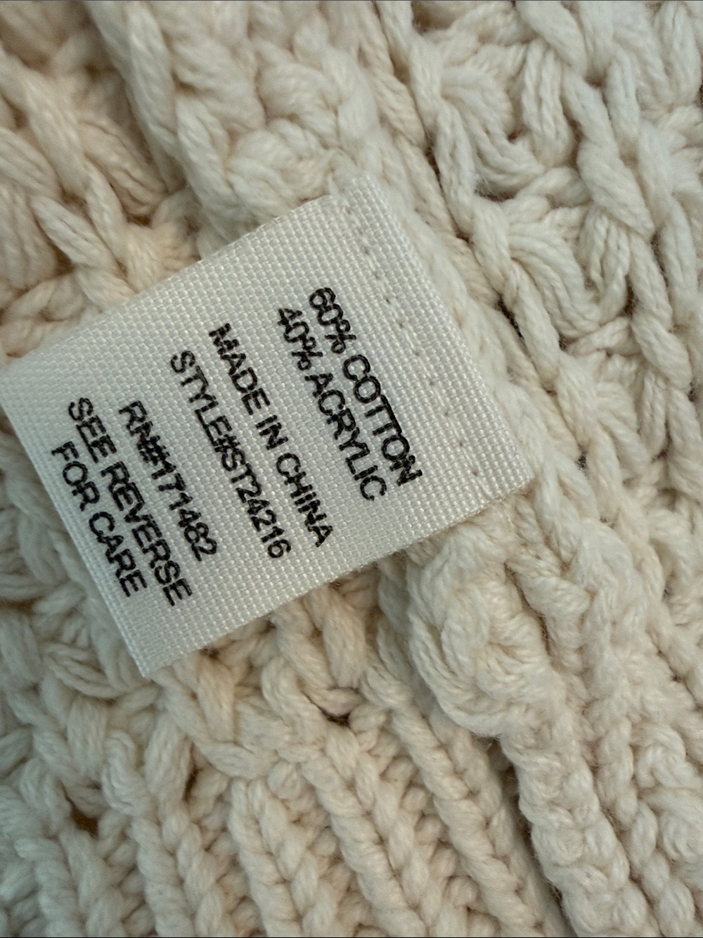Jessica Simpson | Cream Cable Knit Button-Front Cardigan - Picture 6 of 7